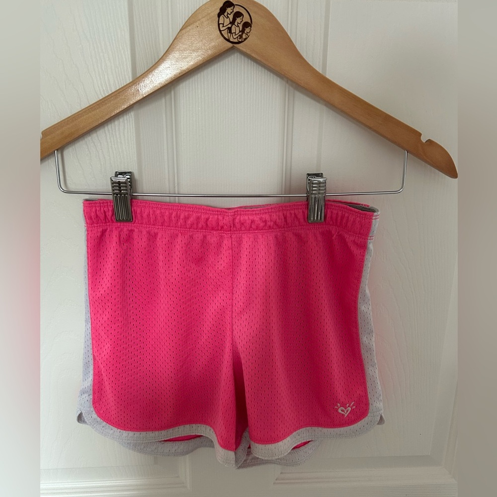 Justice Bright Pink and White Athletic Girls size 12 Shorts